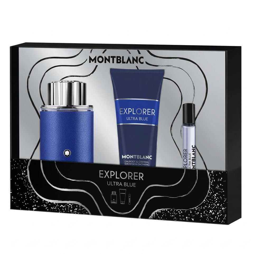 SET Mont Blanc Explorer Ultra Blue EDP 100ML + EDP 7.5ML + S.G 100ML