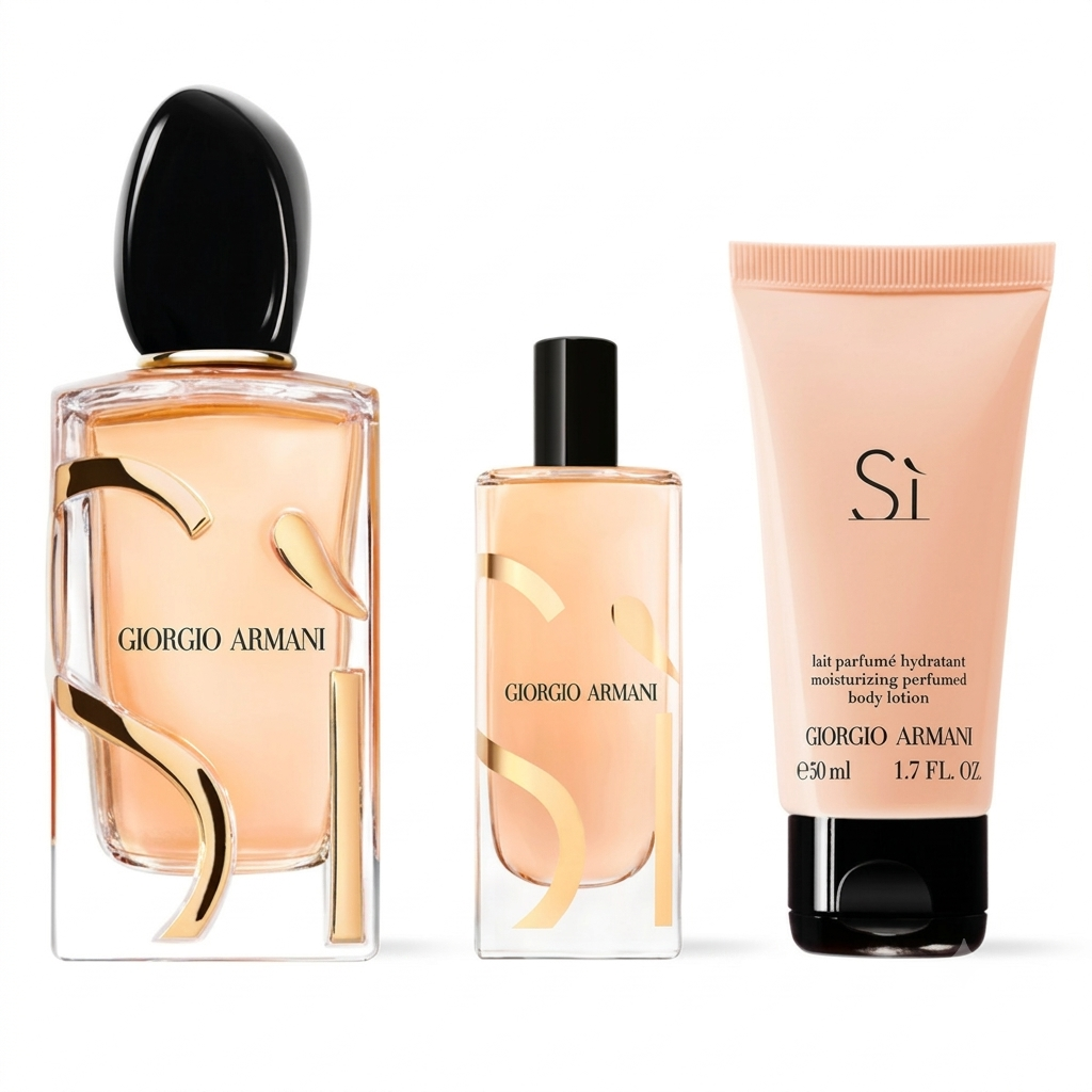 SET Giorgio Armani Si F EDP 100ML + EDP 15ML + B.L 50ML