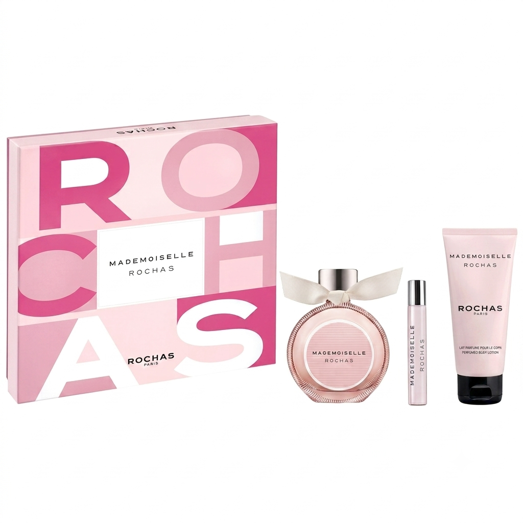 SET Rochas Mademoiselle F EDP 90ML + EDP 7.5ML + B.L 100ML