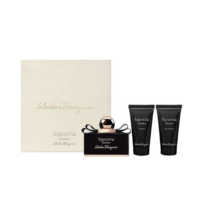 SET FERRAGAMO SIGNORINA MISTERIOSA 50 ml EDP + Body LotionOTION 50 ml + Shower Gel 50 ml