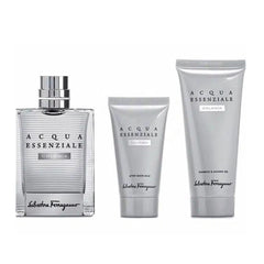 SET OF Ferragamo Acque Essenziale Colonia H EDT 100 ml + After Shave 50 ml + Shower Gel 100 ml