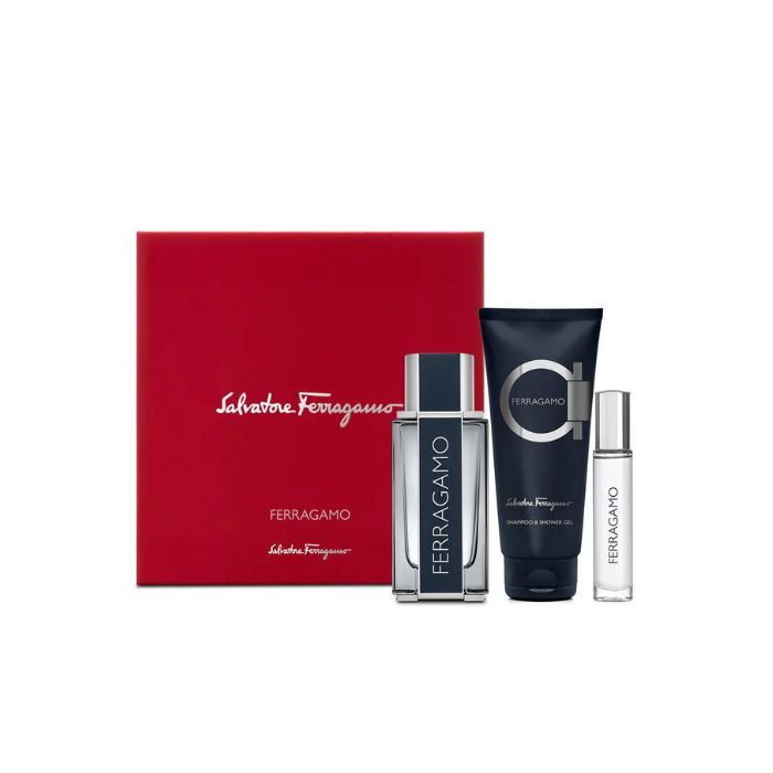 SET FERRAGAMO FOR MEN 100 ml EDT + SHAMPOO & Shower Gel 100L + EDT 10 ml