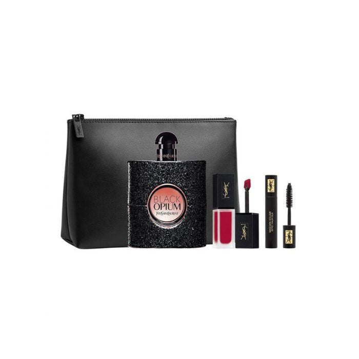 SET YSL Black Opium EDP 90 ml + Mascara + Lipstick + Pouch