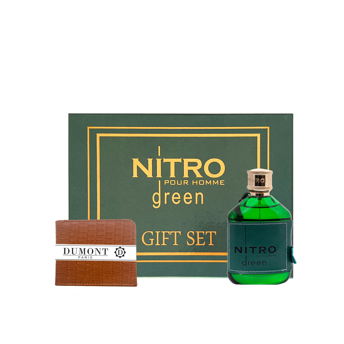 SET NITRO GREEN POUR HOMME EDP 100ML  + WALLET